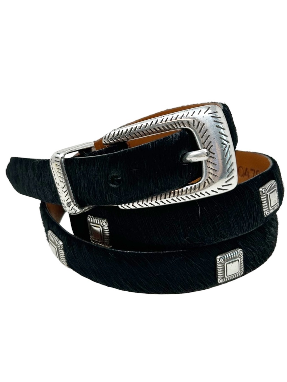 Brighton Leather/Fur Western belt